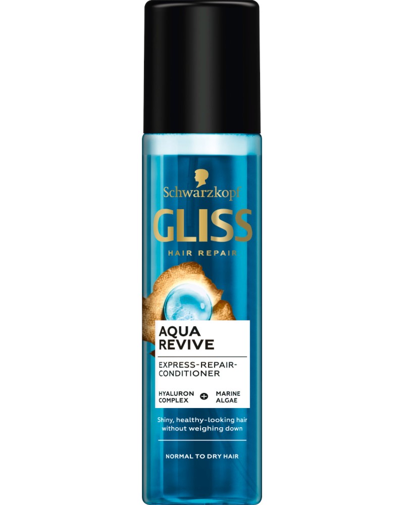 Gliss Aqua Revive Express Repair Conditioner - Спрей балсам за лесно разресване за нормална до суха коса - балсам