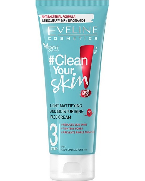 Eveline Clean Your Skin Light Mattifying & Moisturising Face Cream -       Clean Your Skin - 