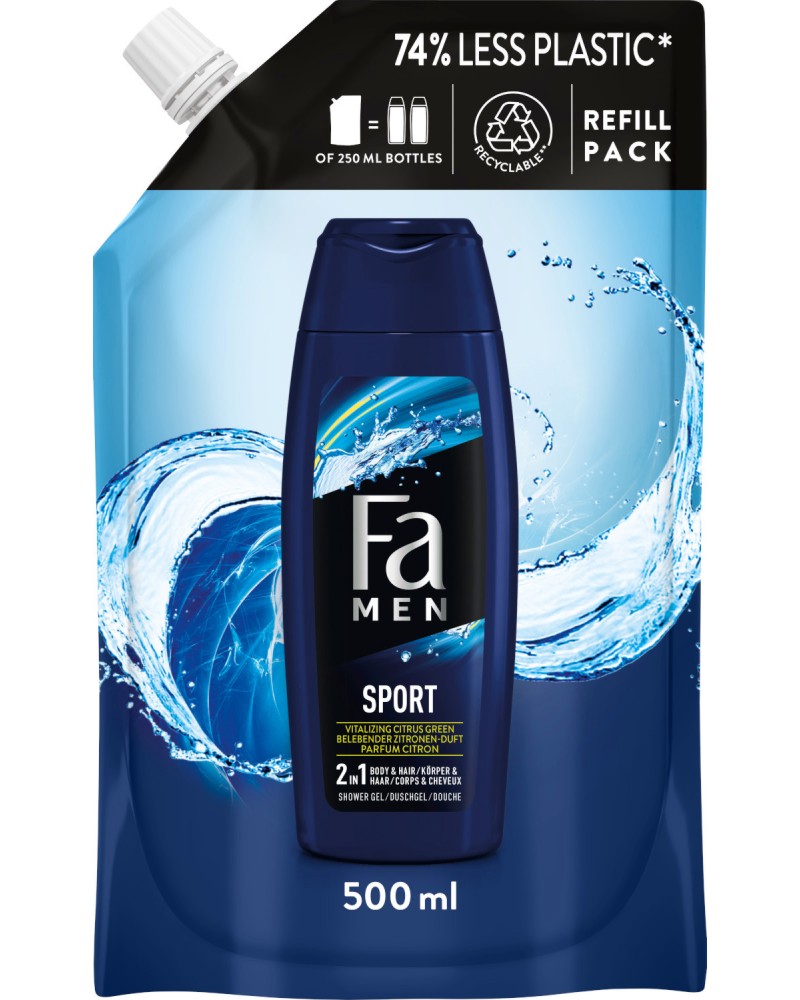 Fa Men Sport 2 in 1 Body & Hair Shower Gel -        Sport -  