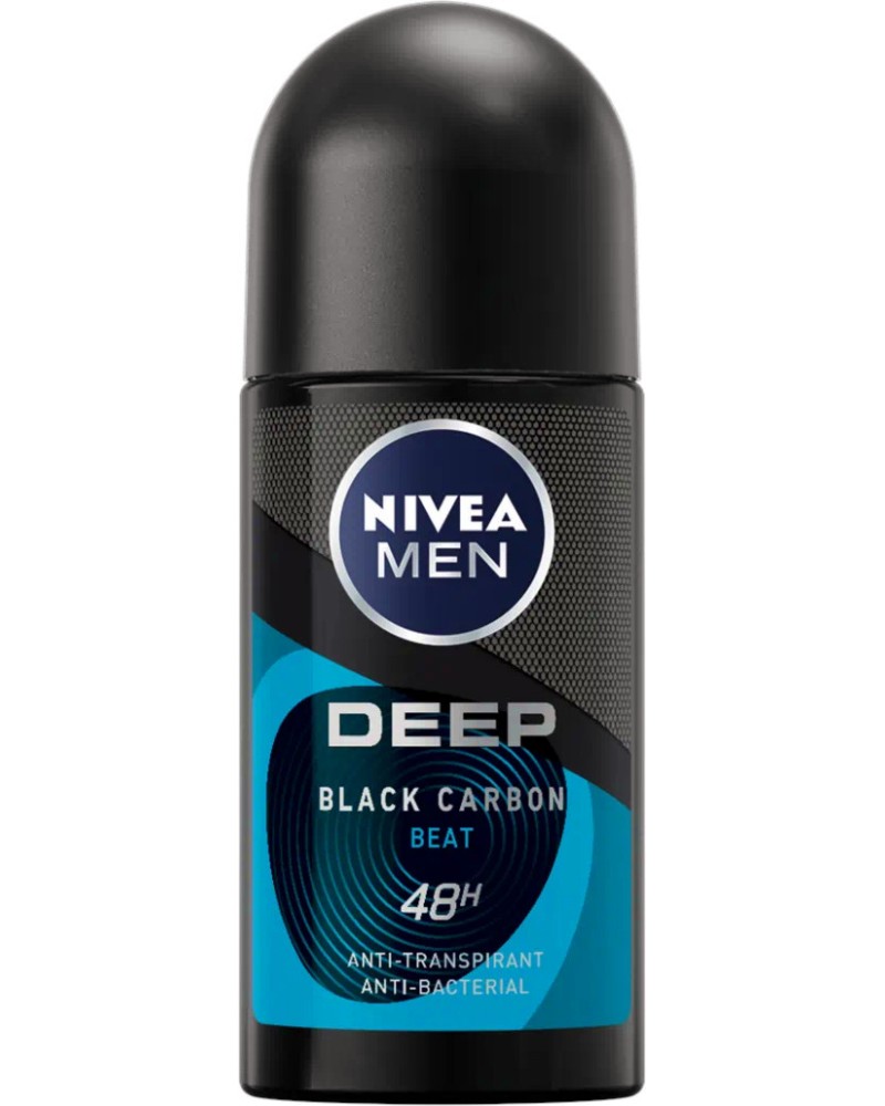Nivea Men Deep Beat Anti-Perspirant Roll-On Nivea Men Deep Beat Anti-Perspirant Roll-On - Ролон против изпотяване за мъже от серията Deep - ролон