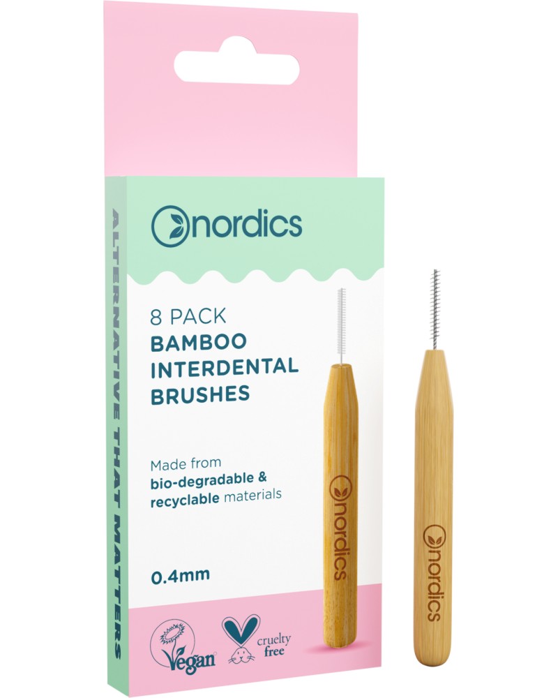 Nordics Bamboo Interdental Brushes - 8     , 0.4 mm - 