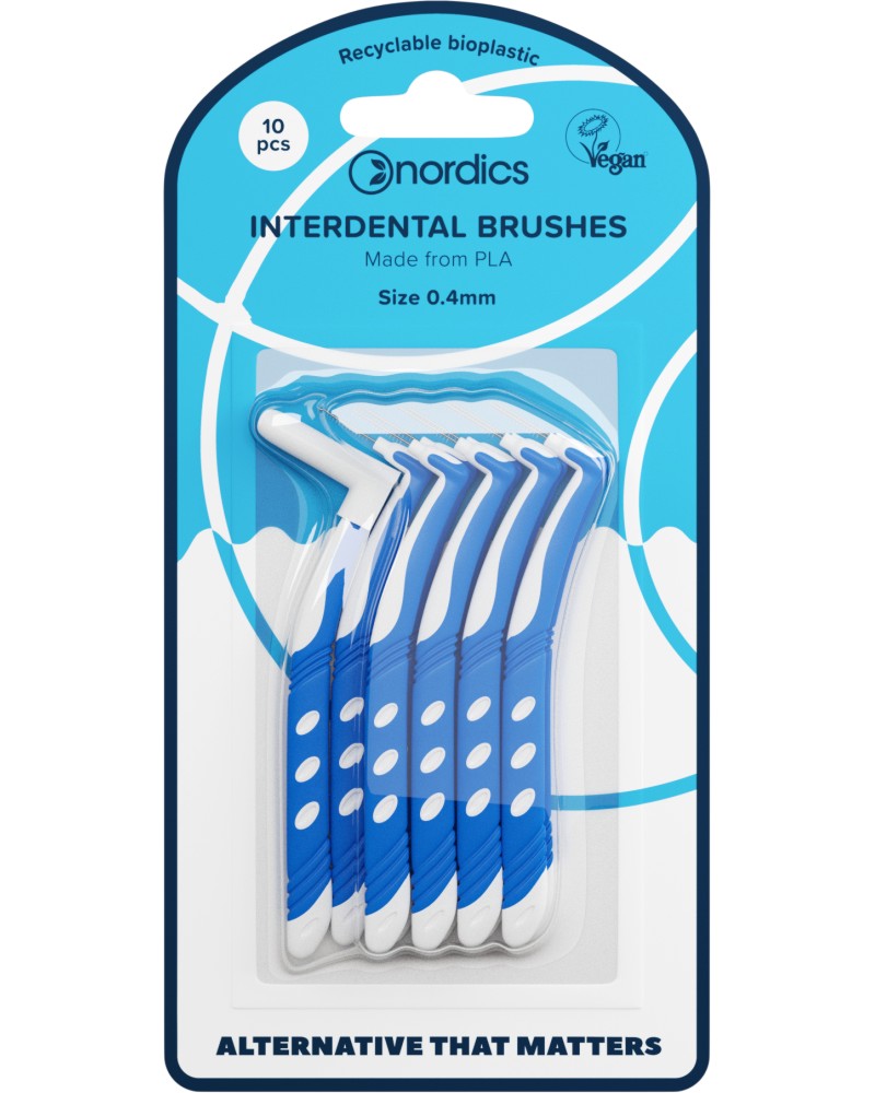 Nordics L-shaped Interdental Brushes - 10     , 0.4 mm - 