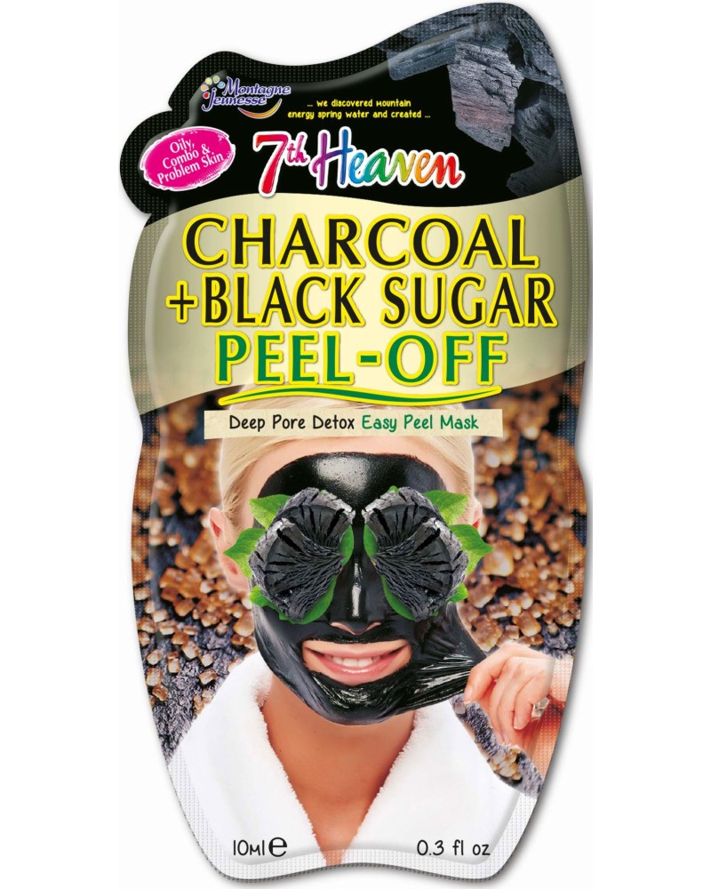 7th Heaven Charcoal & Black Sugar Peel-Off Face Mask -          - 