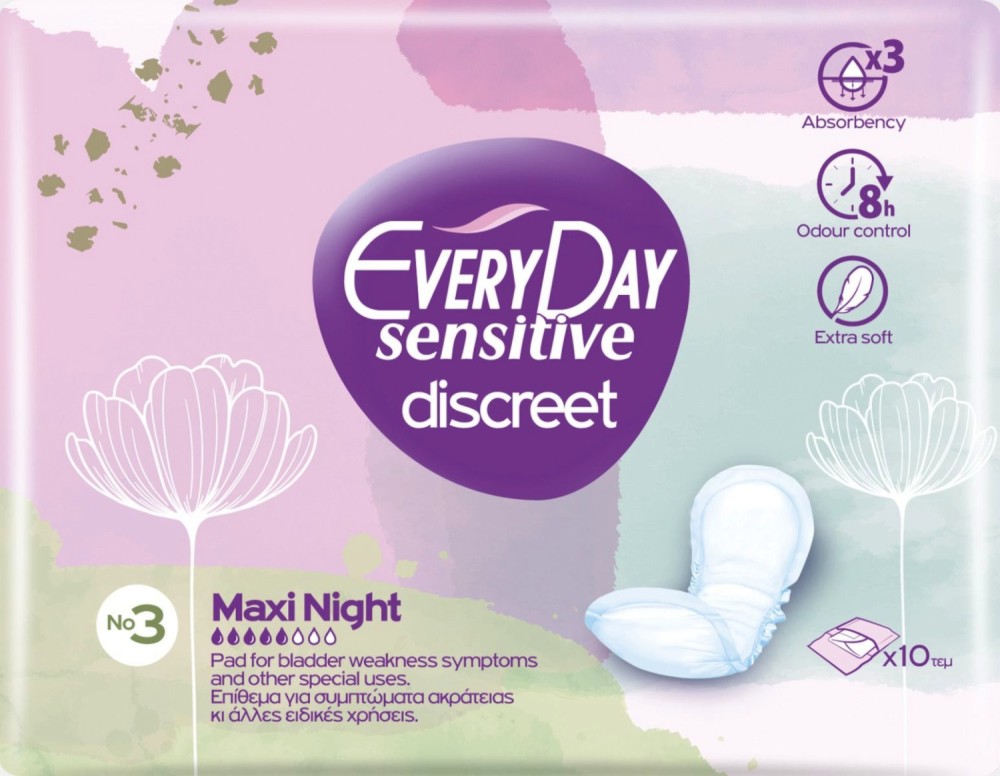 EveryDay Sensitive Discreet Maxi Night - 10          -  