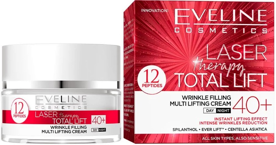 Eveline Laser Therapy Total Lift Wrinkle Filling Cream 40+ - Крем за лице против бръчки от серията Laser Therapy - крем