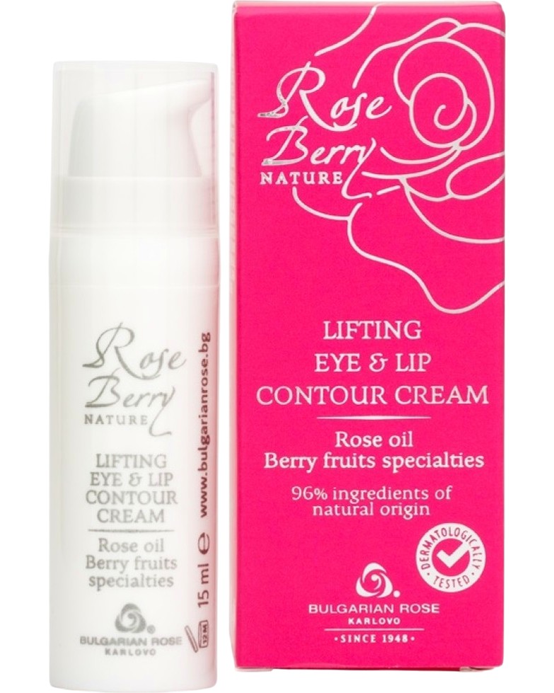 Bulgarian Rose Rose Berry Nature Lifting Eye & Lip Contour Cream Bulgarian Rose Rose Berry Nature Lifting Eye & Lip Contour Cream - Лифтинг крем за около очи и устни от серията Rose Berry - крем