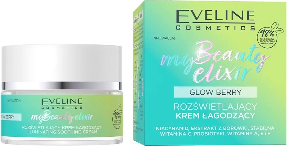 Eveline My Beauty Elixir Glow Berry Cream - Озаряващ и успокояващ крем за лице - крем