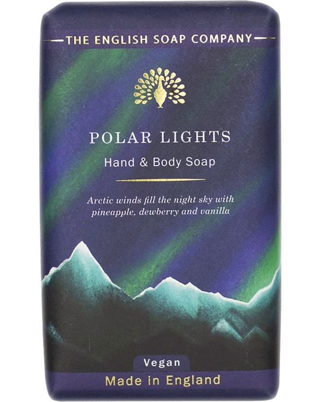 English Soap Company Polar Lights Soap English Soap Company Polar Lights Soap - Луксозен коледен сапун с аромат на лимон, мандарина и ананас - сапун