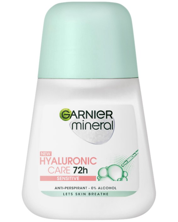 Garnier Mineral Hyaluronic Care Roll-On - Дамски ролон дезодорант за чувствителна кожа - ролон