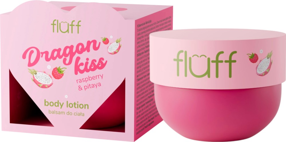 Fluff Superfood Dragon Kiss Raspberry & Pitaya Body Lotion Fluff Superfood Dragon Kiss Raspberry & Pitaya Body Lotion - Лосион за тяло с аромат на малина и питая - лосион