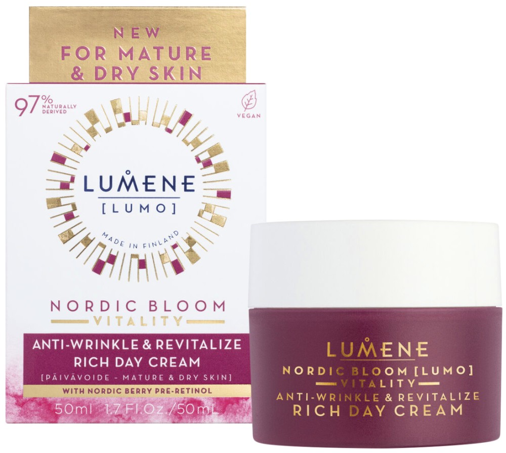 Lumene Lumo Anti-Wrinkle & Revitalize Rich Day Cream - Крем за лице против бръчки от серията Lumo - крем