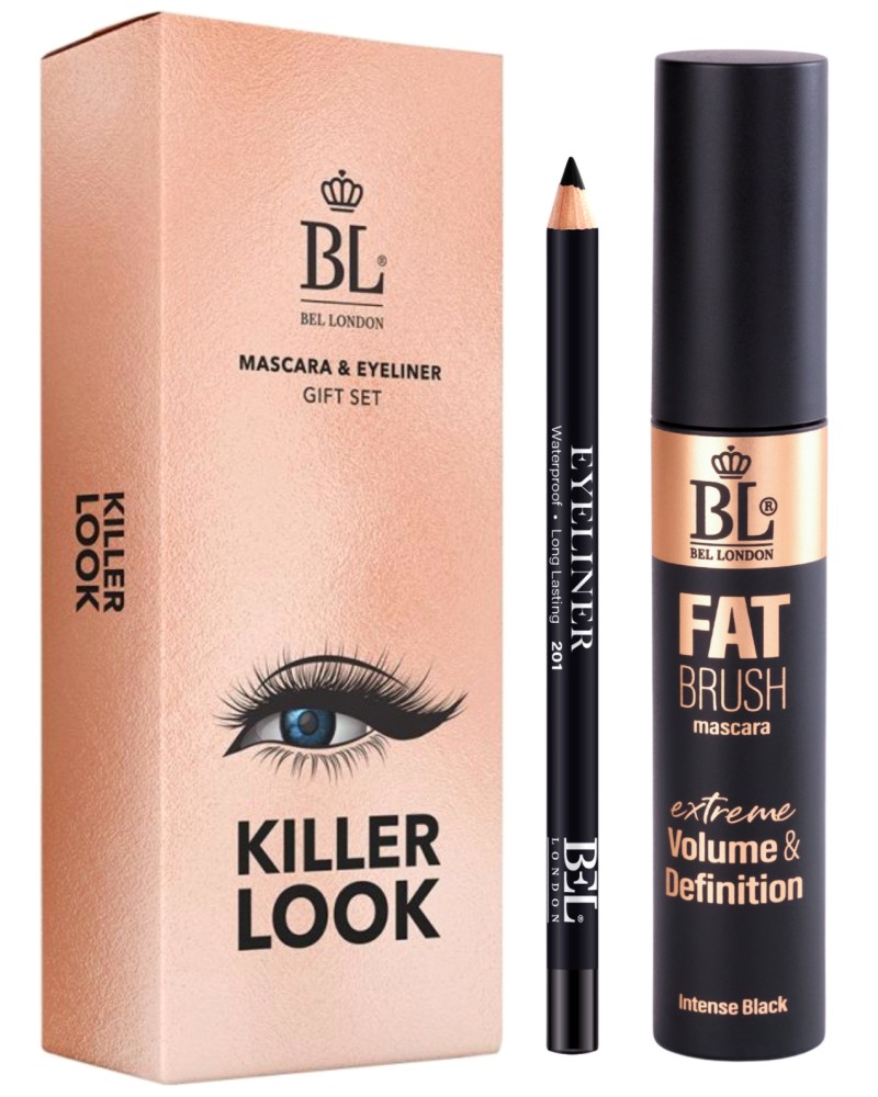 Подаръчен комплект BEL London Killer Look Подаръчен комплект BEL London Killer Look - Спирала и молив за очи - продукт