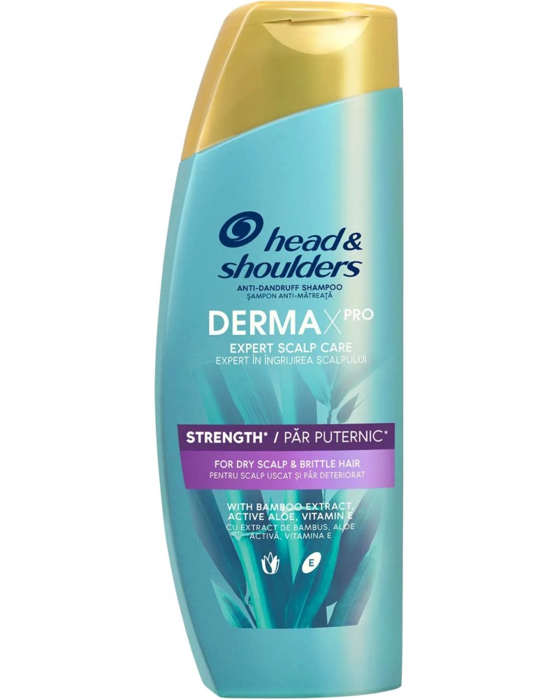 Head & Shoulders Derma X Pro Strength Shampoo - Подсилващ шампоан против пърхот за сух скалп и крехка коса - шампоан