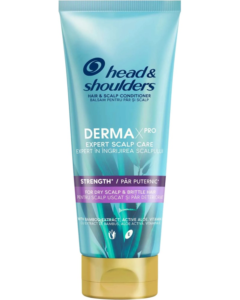 Head & Shoulders Derma X Pro Strength Conditioner - Подсилващ балсам против пърхот за сух скалп и крехка коса - балсам