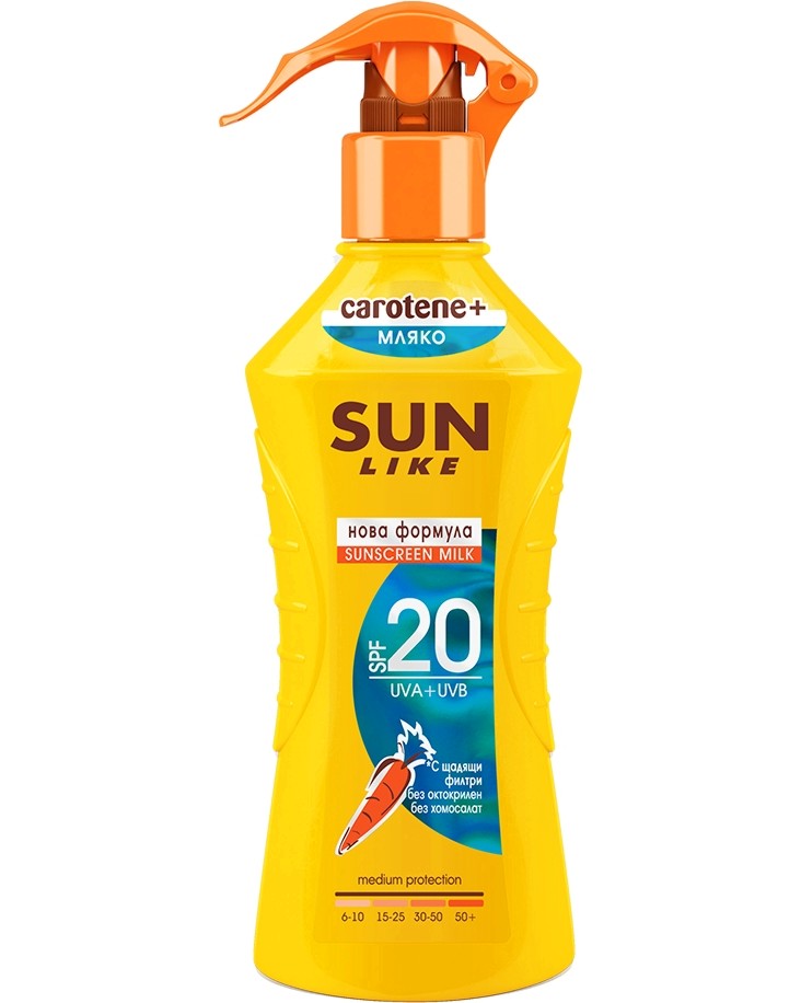 Sun Like Body Milk Carotene+ -    -   E -   