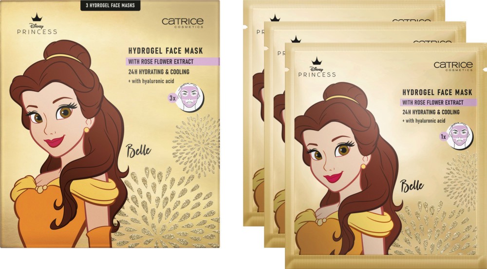 Catrice Disney Princess Belle Hydrogel Face Masks -       Disney Princess, 3 x 4 g - 