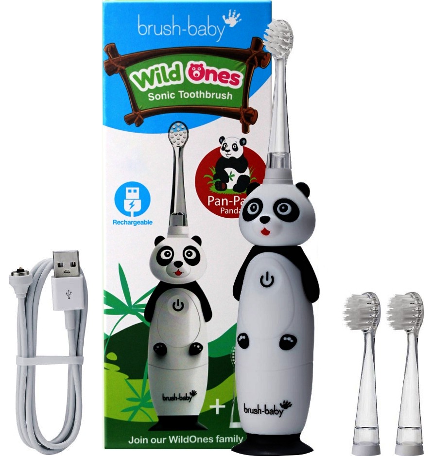 brush-baby WildOnes Panda Electric Toothbrush - ������������ ����� �� ���� �� ���� �� 0 �� 10 ������ - �����