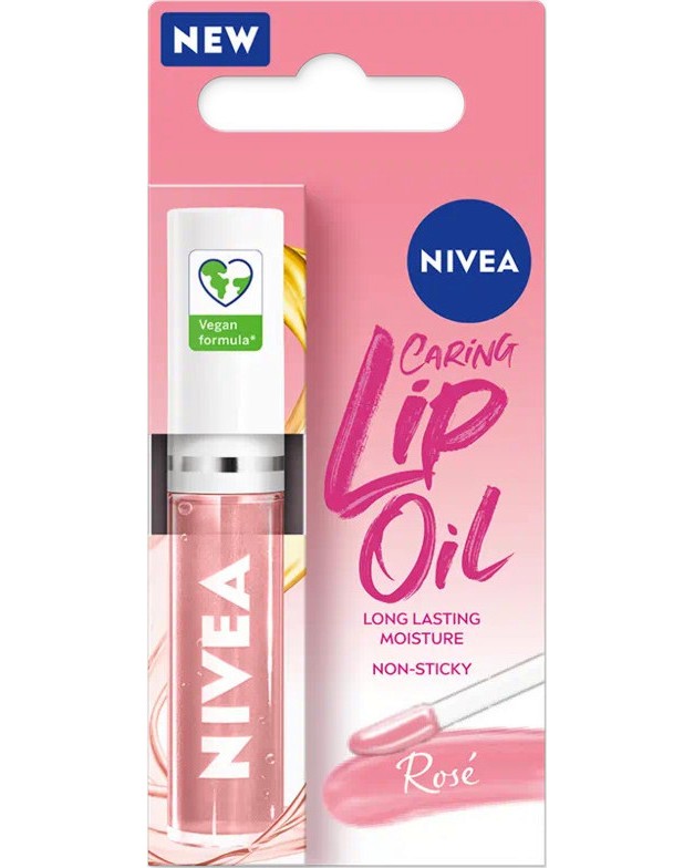 Nivea Rose Caring Lip Oil Nivea Rose Caring Lip Oil - Хидратиращ гланц за устни - гланц