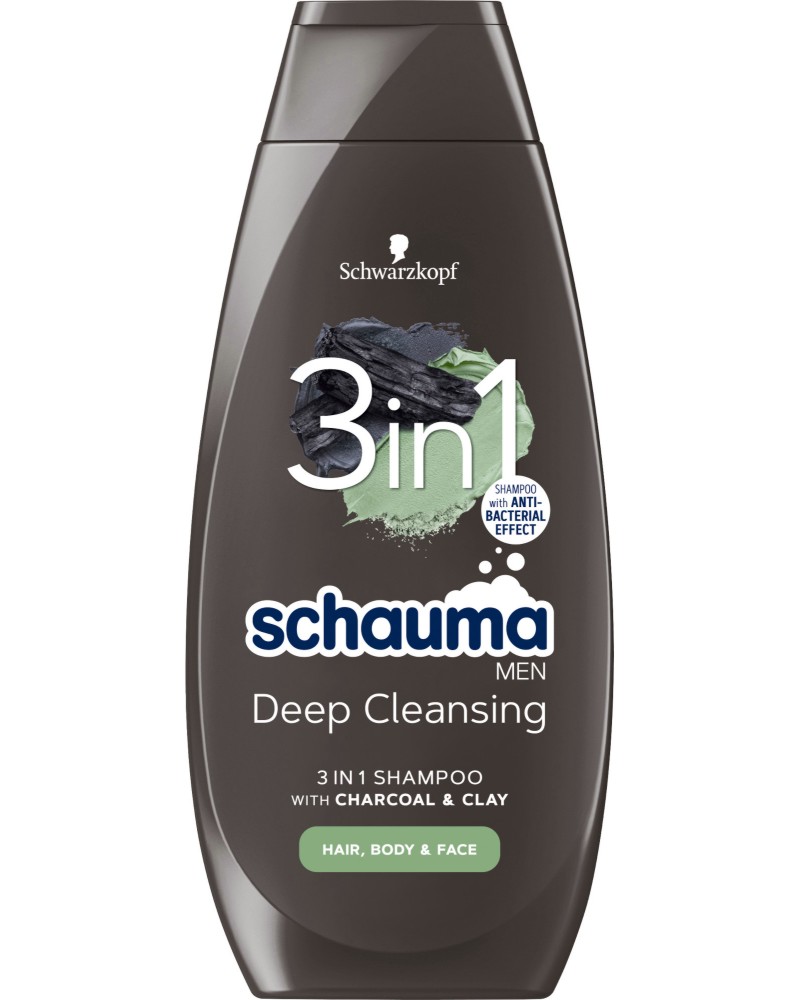 Schauma Men Deep Cleansing 3 in 1 Shampoo - ������� ��������� ������� �� ���� � ������� ������ � ����� - �������