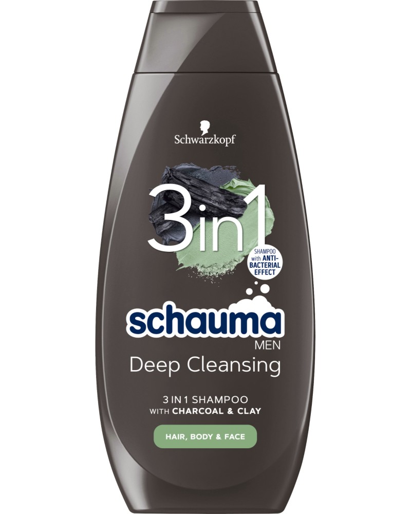 Schauma Men Deep Cleansing 3 in 1 Shampoo - Дълбоко почистващ шампоан за мъже - шампоан