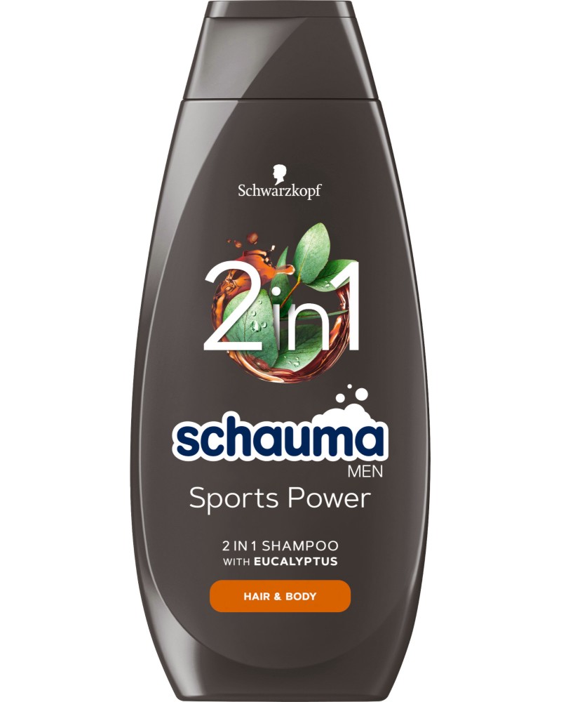Schauma Men Sports Power 2 in 1 Shampoo - Шампоан за мъже за коса и тяло - шампоан