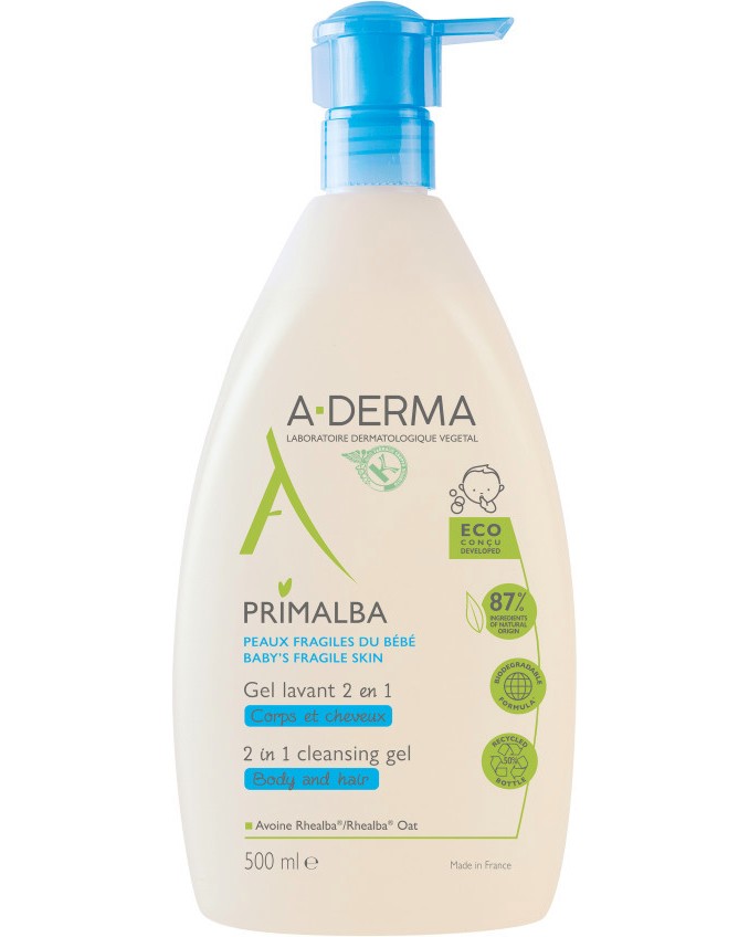 A-Derma Primalba Cleansing Gel 2 in 1 - ������� ��� ��� �� ���� � ���� �� ������� Primalba - ��� ���