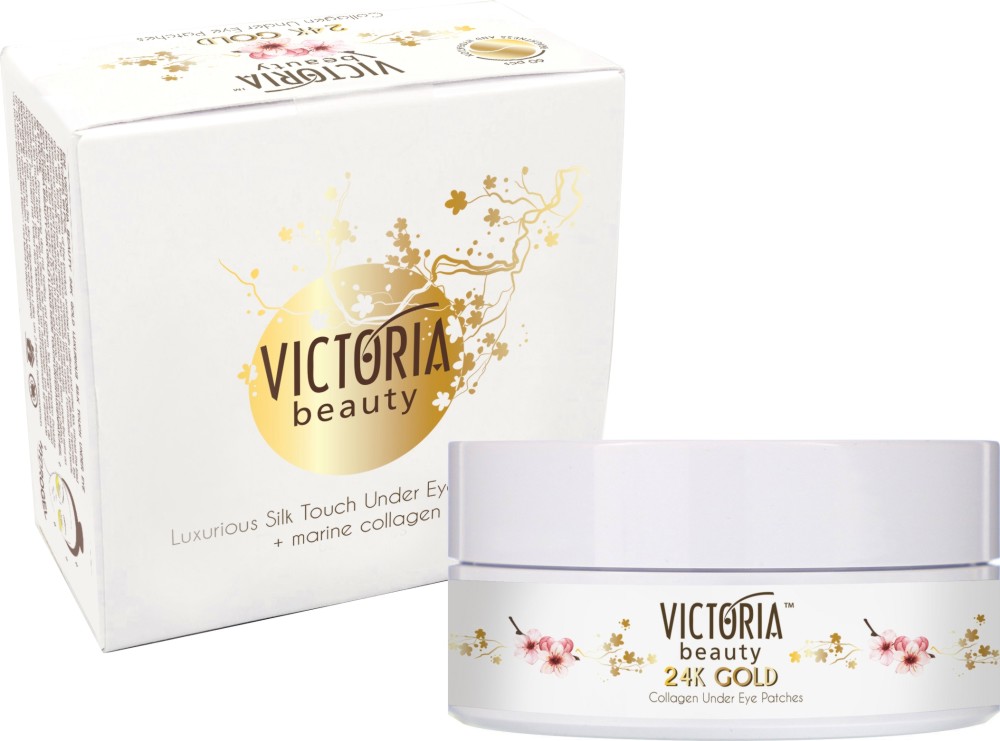 Victoria Beauty 24K Gold Silk Touch Under Eye Patches - Пачове за очи със злато и морски колаген от серията 24K Gold - продукт