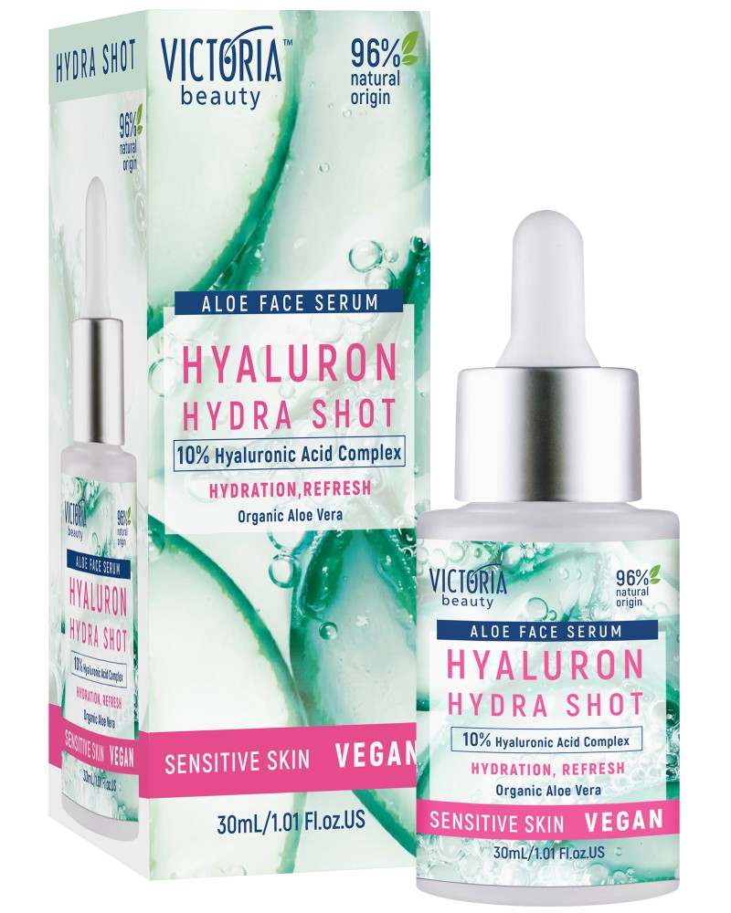 Victoria Beauty Hyaluron Hydra Shot Aloe Face Serum - Хидратиращ серум за лице от серия Hydrа Shot - серум