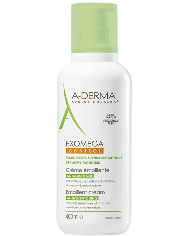 A-Derma Exomega Control Emollient Cream - Крем за суха и атопична кожа от серията Exomega - крем