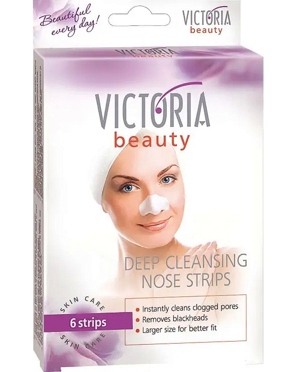 Victoria Beauty Deep Cleansing Nose Strips - Почистващи лепенки за нос - продукт
