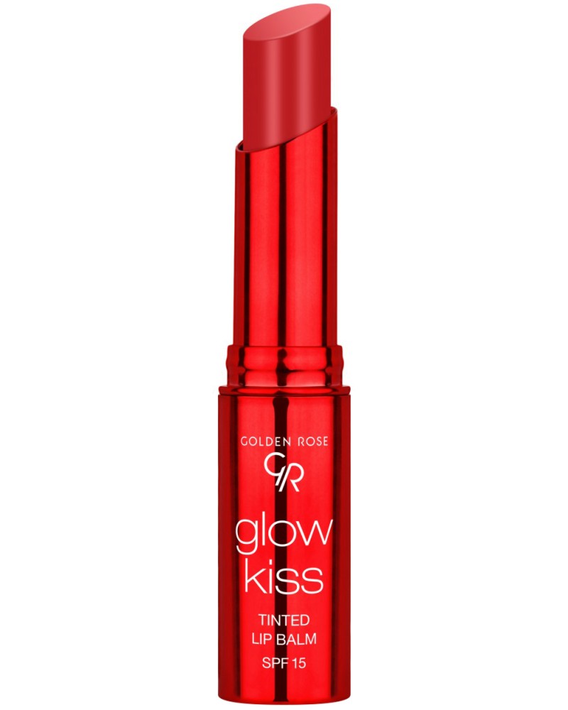 Golden Rose Glow Kiss Tinted Lip Balm SPF 15 Golden Rose Glow Kiss Tinted Lip Balm SPF 15 - Балсам за устни с аромат на череша - балсам