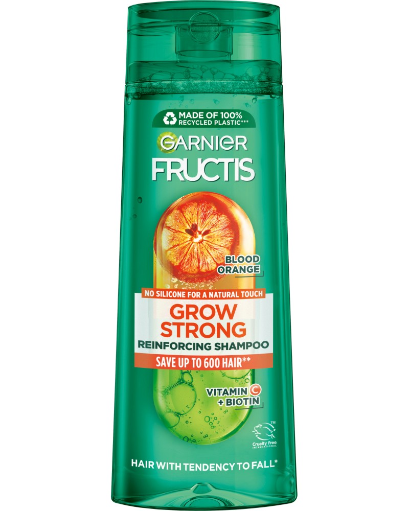 Garnier Fructis Grow Strong Reinforcing Shampoo - Шампоан против накъсване от серията Grow Strong - шампоан