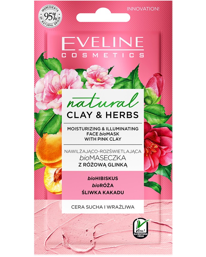 Eveline Natural Clay & Herbs Face Mask -          - 