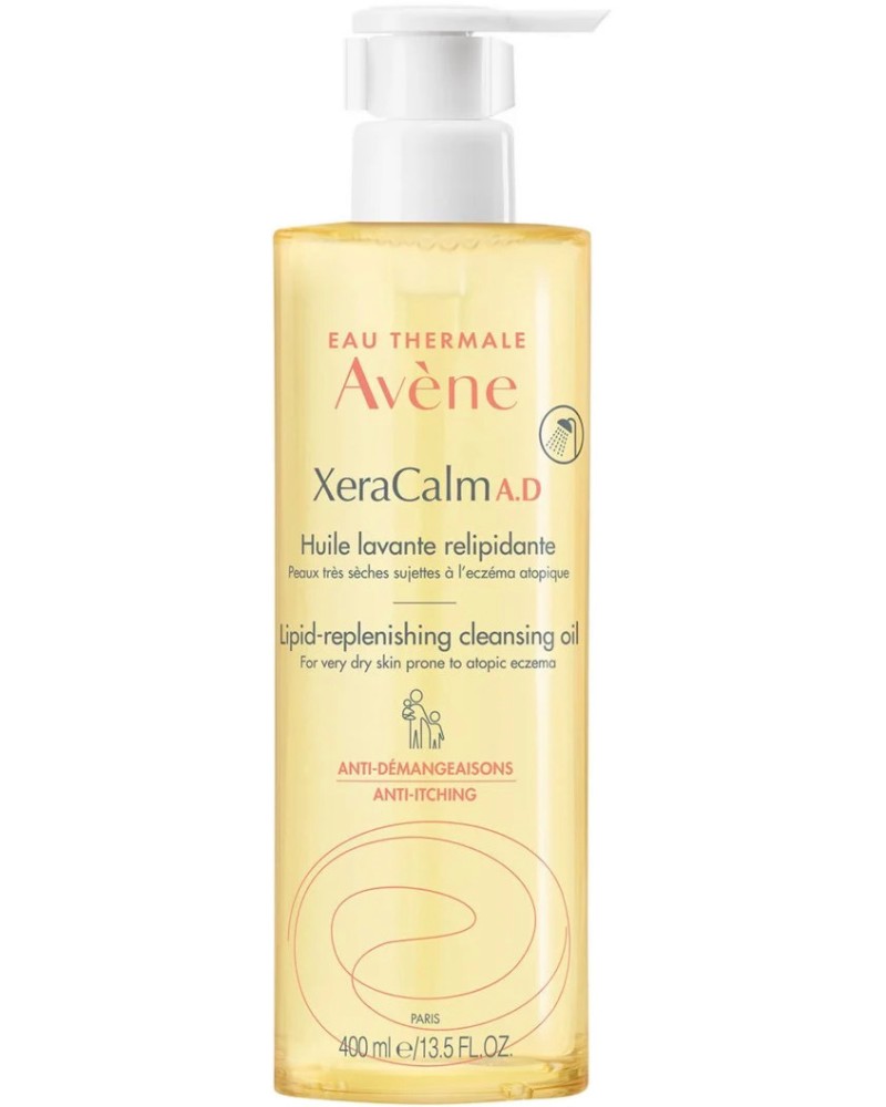 Avene XeraCalm A.D Lipid-Replenishing Cleansing Oil - Почистващо олио за много суха и склонна към атопия кожа - олио