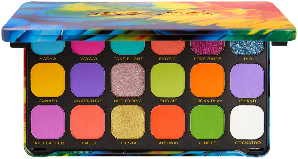 Makeup Revolution Forever Flawless Bird Of Paradise Makeup Revolution Forever Flawless Bird Of Paradise - Палитра с 18 цвята сенки за очи - продукт