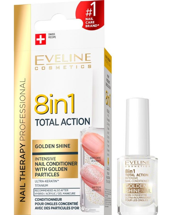 Eveline 8 in 1 Total Action Intensive Nail Conditioner -         Swiss Recipe - 