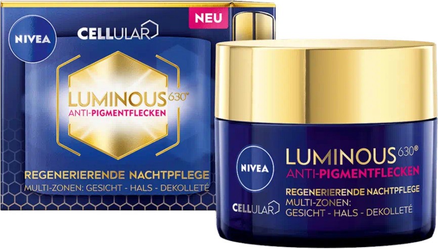 Nivea Cellular Luminous630 Night Cream - Нощен крем за лице срещу пигментни петна от серията Luminous630 - крем