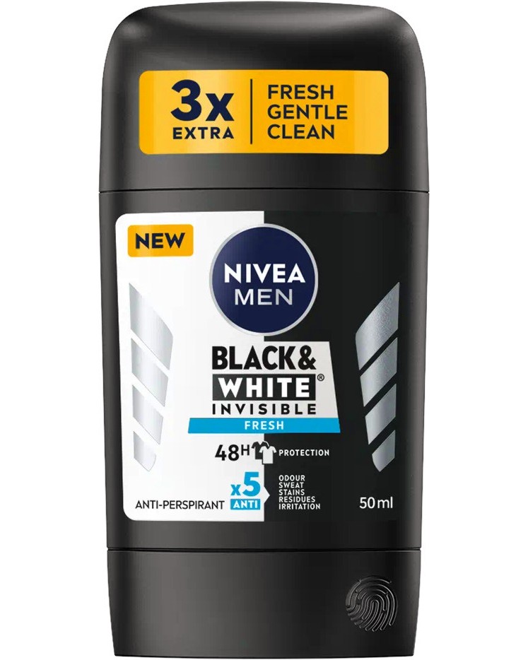 Nivea Men Black & White Fresh Anti-Perspirant Stick -         Black & White - 