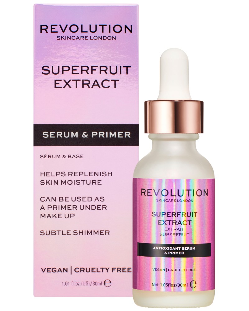 Revolution Skincare Superfruit Antioxidant Serum & Primer Revolution Skincare Superfruit Antioxidant Serum & Primer - Серум за лице и база за грим 2 в 1 - серум