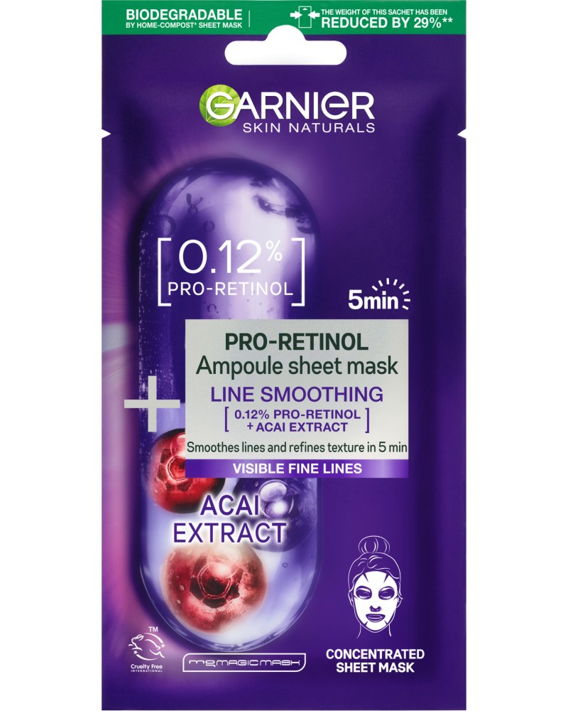 Garnier Pro-Retinol Ampoule Sheet Mask -            - 