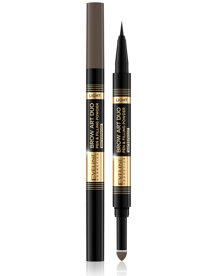 Eveline Brow Art Duo Pen & Filling Powder - Молив и пудра за вежди 2 в 1 - молив