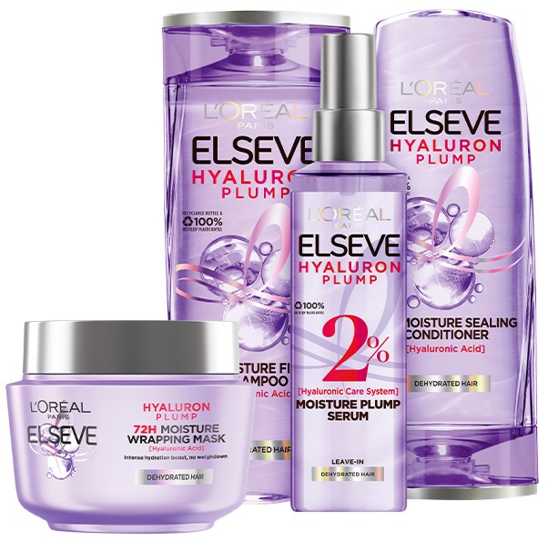 Промо пакет Elseve Hyaluron Plump - Шампоан, балсам, маска и серум за коса - продукт