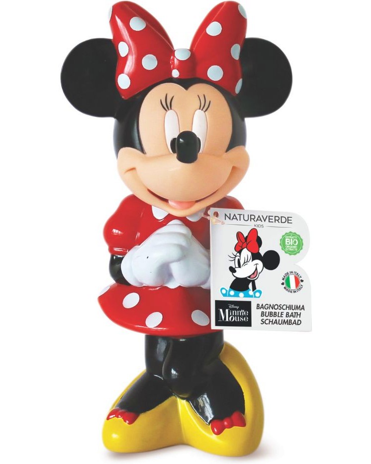 Naturaverde Minnie Mouse Bubble Bath 3D Naturaverde Minnie Mouse Bubble Bath 3D - Детска пяна за вана на тема Мики Маус и приятели - пяна