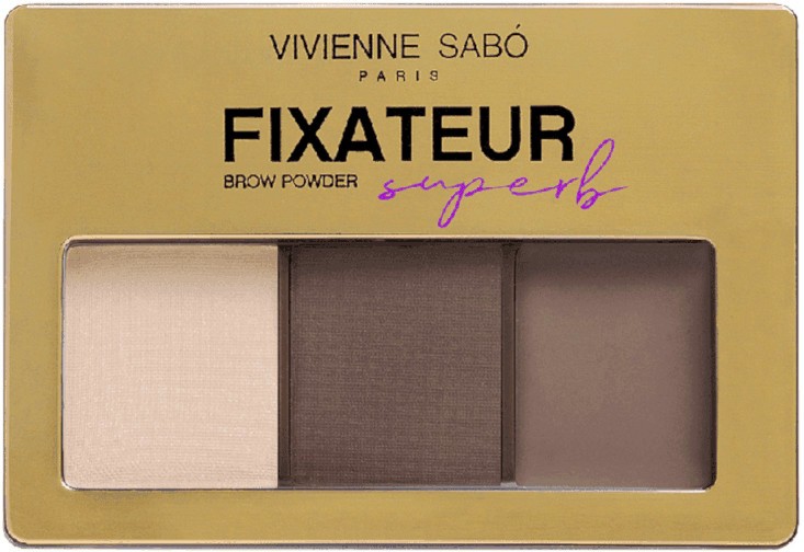 Vivienne Sabo Fixateur Superb Brow Powder - Палитра за вежди с четка - продукт