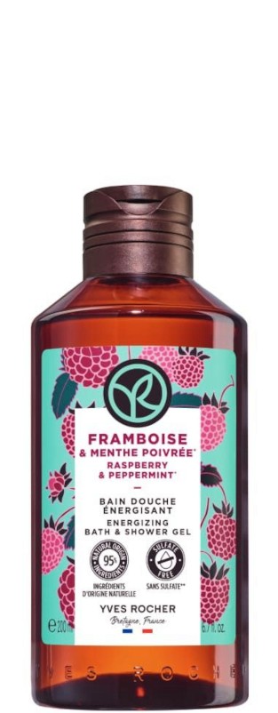 Yves Rocher Raspberry & Peppermint Bath & Shower Gel Yves Rocher Raspberry & Peppermint Bath & Shower Gel - Душ гел и пяна за вана с аромат на малина и мента от серията Raspberry & Peppermint - душ гел