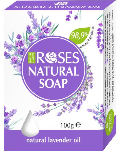 Nature of Agiva Roses Natural Soap Nature of Agiva Roses Natural Soap - Сапун с лавандулово масло от серията Roses - сапун
