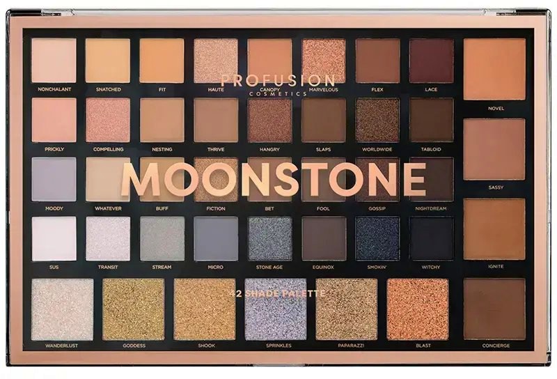 Profusion Cosmetics Moonstone Pallete Profusion Cosmetics Moonstone Pallete - Палитра с 42 цвята за очи и лице - сенки