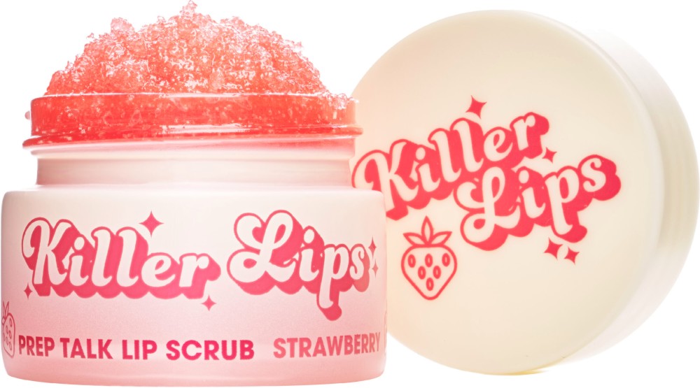 Killer Lips Prep Talk Lip Scrub - Strawberry Killer Lips Prep Talk Lip Scrub - Strawberry - Захарен скраб за устни с аромат на ягода - продукт