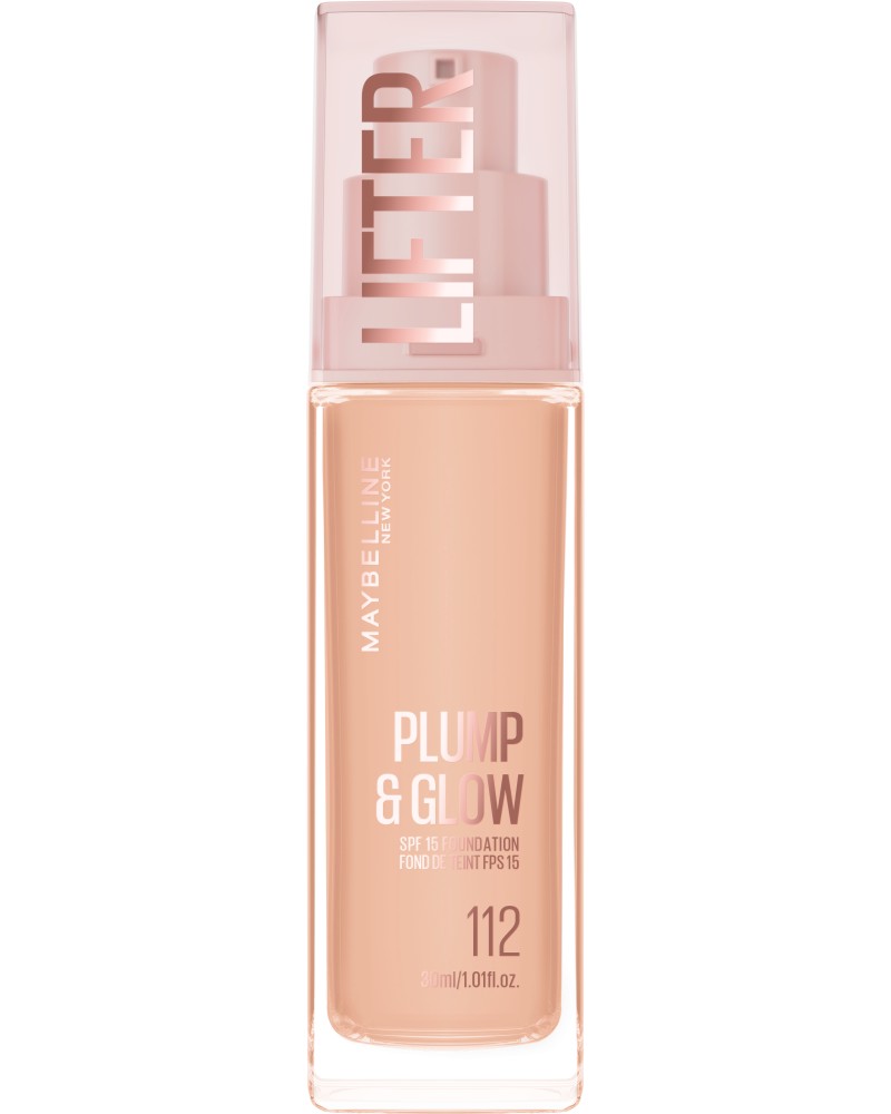 Maybelline Lifter Plump & Glow Foundation Maybelline Lifter Plump & Glow Foundation - Фон дьо тен за естествен и сияен завършек - фон дьо тен