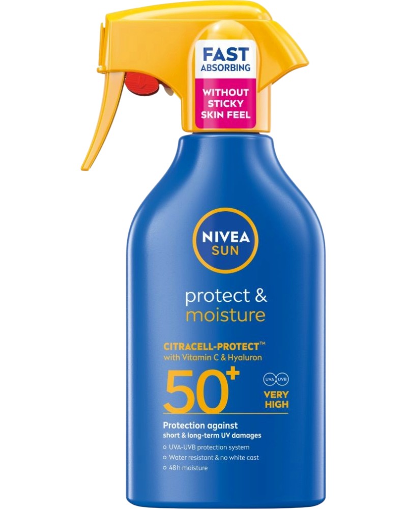 Nivea Sun Protect & Moisture Spray SPF 50+ - ���������� ������������� ����� � ����� �� ������� Nivea Sun - �������